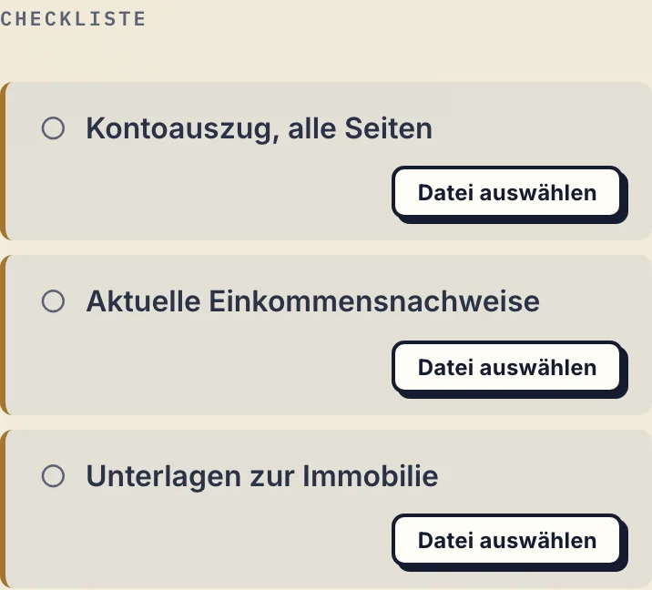 Die angeforderten Unterlagen sieht der Kunde direkt im Portal.