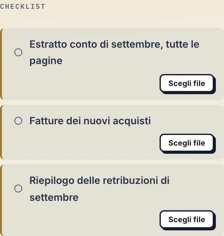 Richiesta dei documenti di settembre nel portale cliente Droplana in italiano